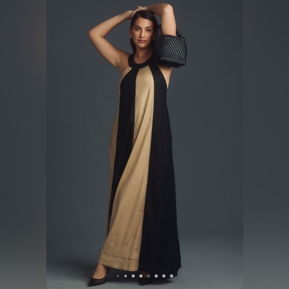 Anthropologie, Ami Linen Halter Maxi Dress by Maeve